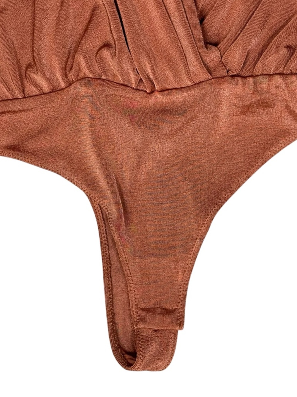 Intimately Free People Turnt Long Sleeve Thong Bodysuit, Ginger Spice, M - Picture 4 of 11